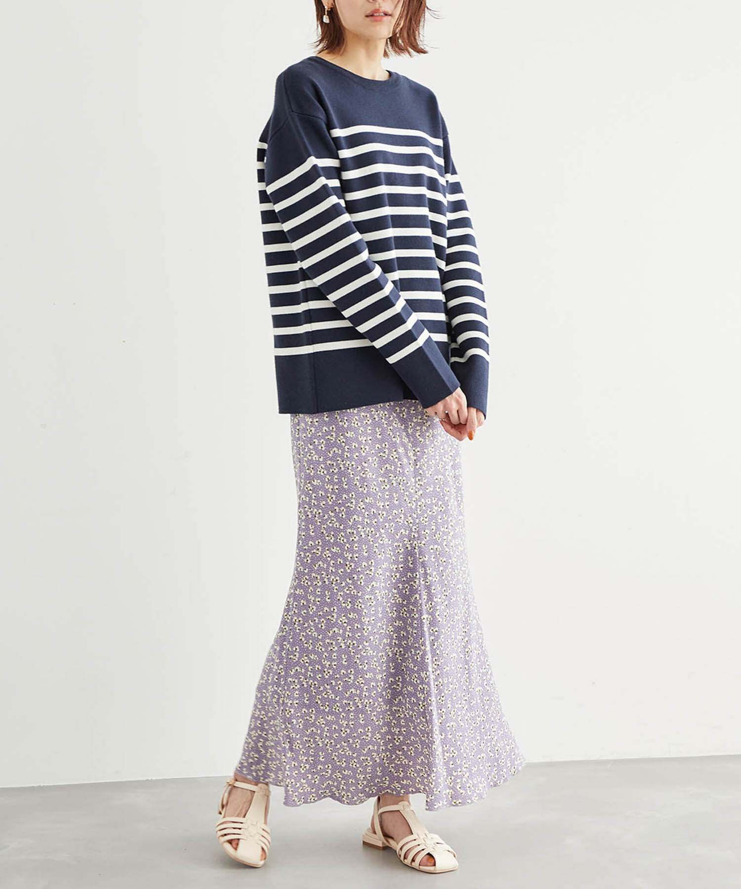 Rope&rsquo;Picnic「【着丈調節の出来る】フラワーマーメイドマキシスカート」|スカート|