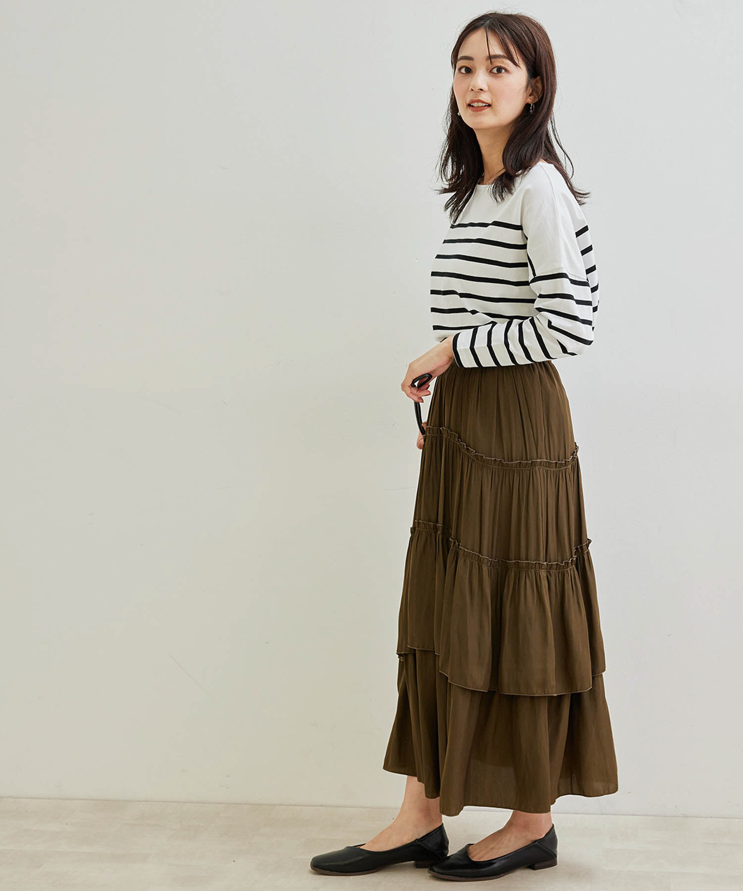 Rope&rsquo;Picnic「【TRUE COTTON】【リンクコーデ】ボーダープルオーバー」|Tシャツ・カットソー|