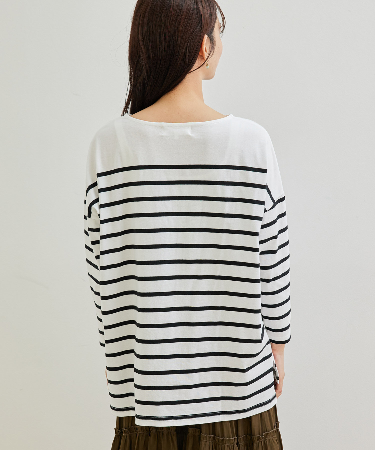 Rope&rsquo;Picnic「【TRUE COTTON】【リンクコーデ】ボーダープルオーバー」|Tシャツ・カットソー|