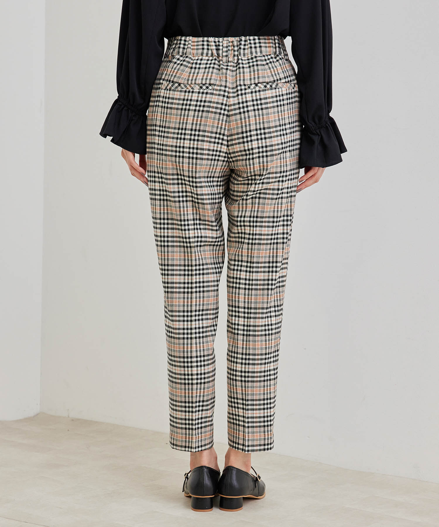 Rope&rsquo;Picnic「抗ピルアソートチェックギャバストレッチテーパードパンツ」|その他|