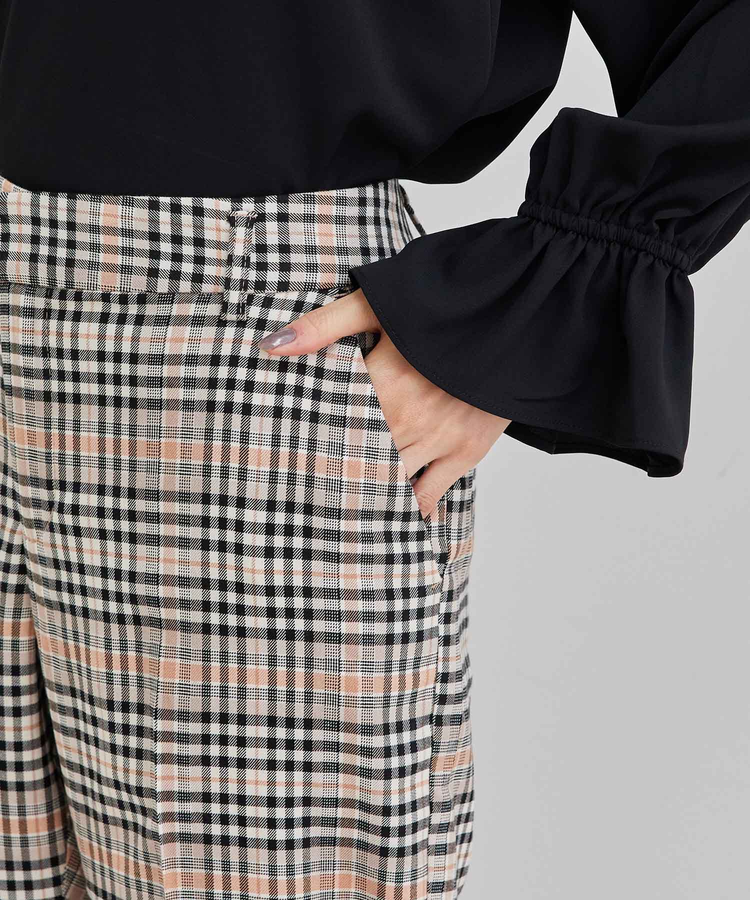 Rope&rsquo;Picnic「抗ピルアソートチェックギャバストレッチテーパードパンツ」|その他|