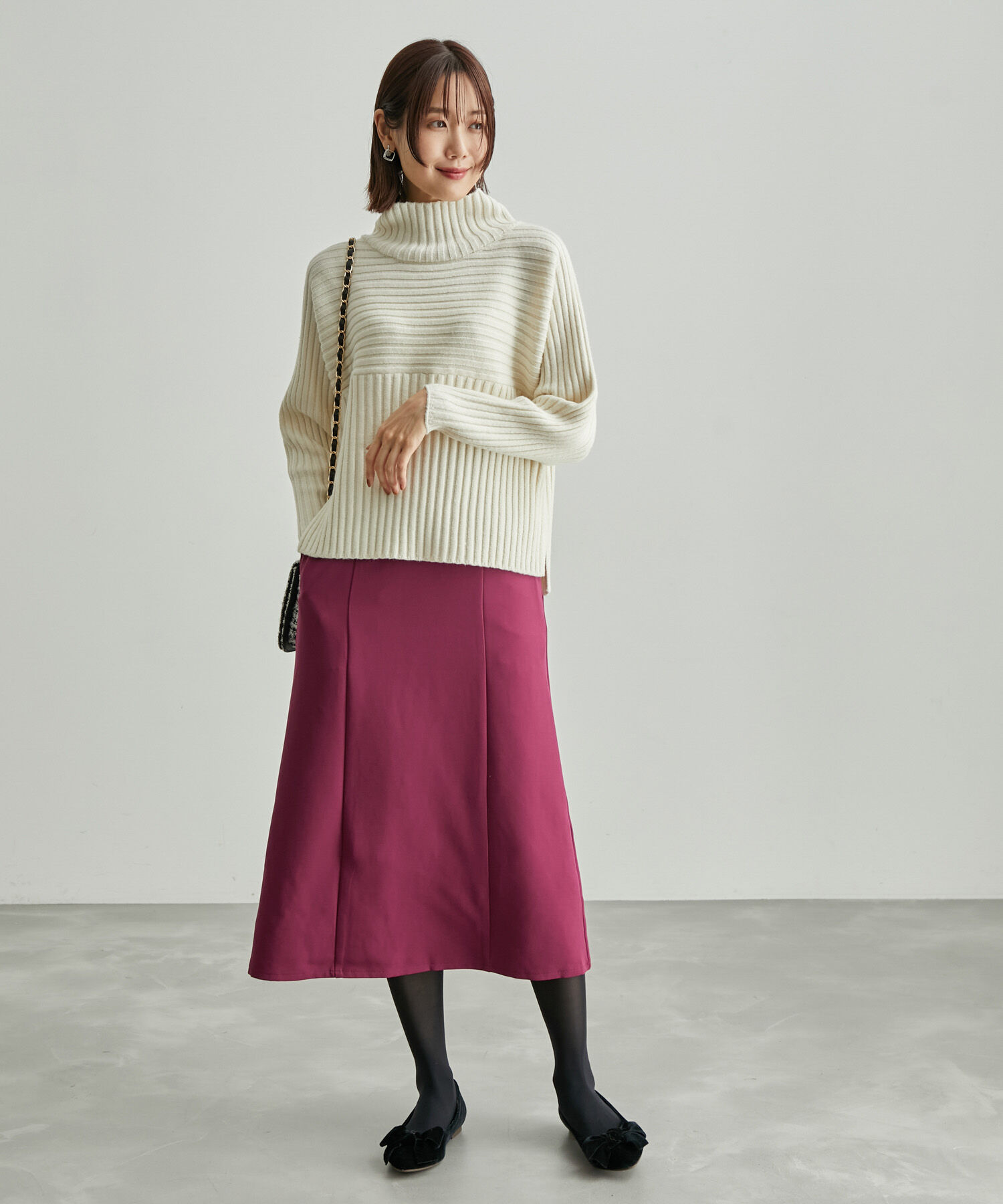 Rope&rsquo;Picnic「【WEB限定カラー:ピンク】ラク美/セミフレアスカート」|スカート|