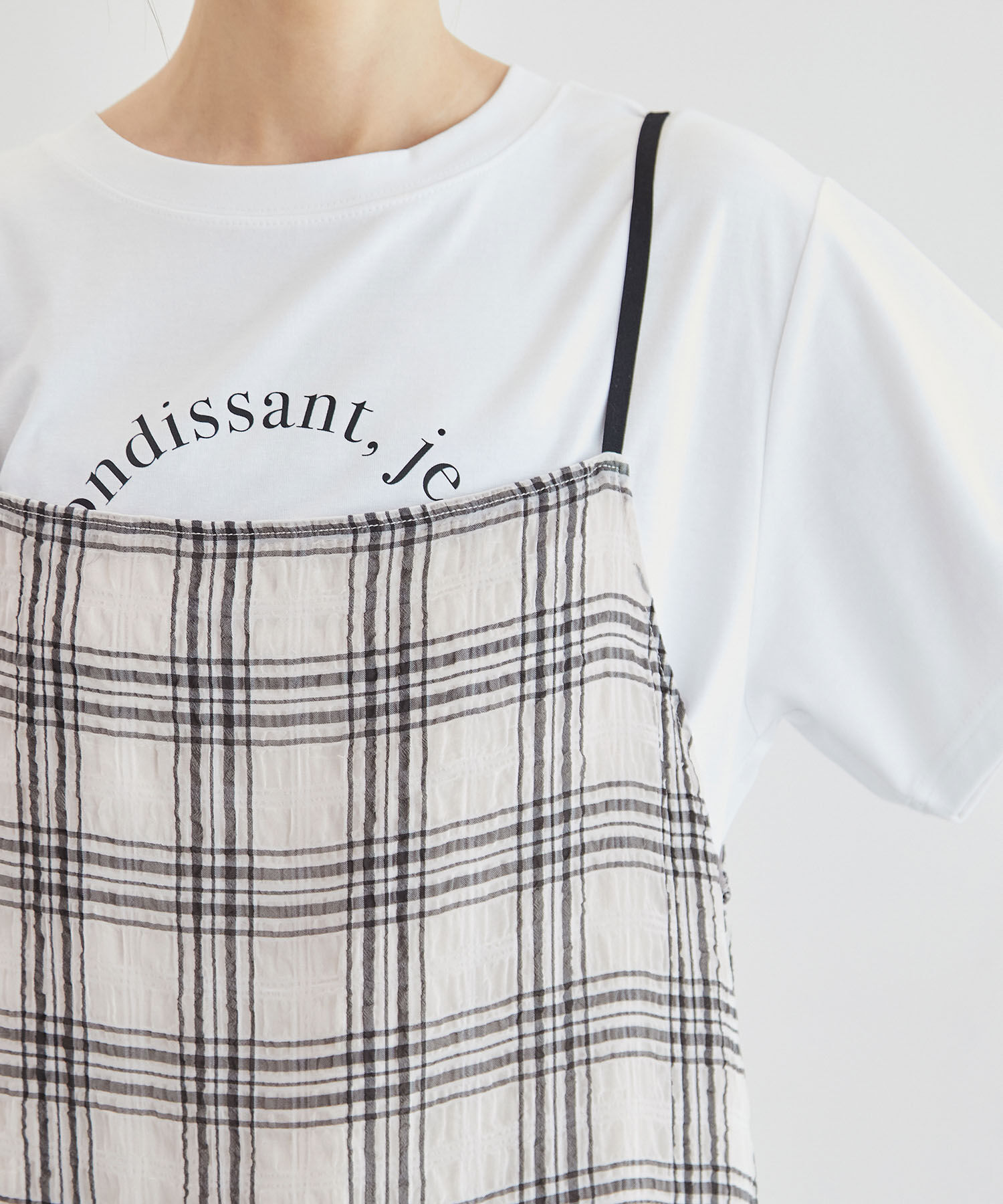 Rope&rsquo;Picnic「リンクコーデ/シアーチェックキャミワンピース」|ワンピース|