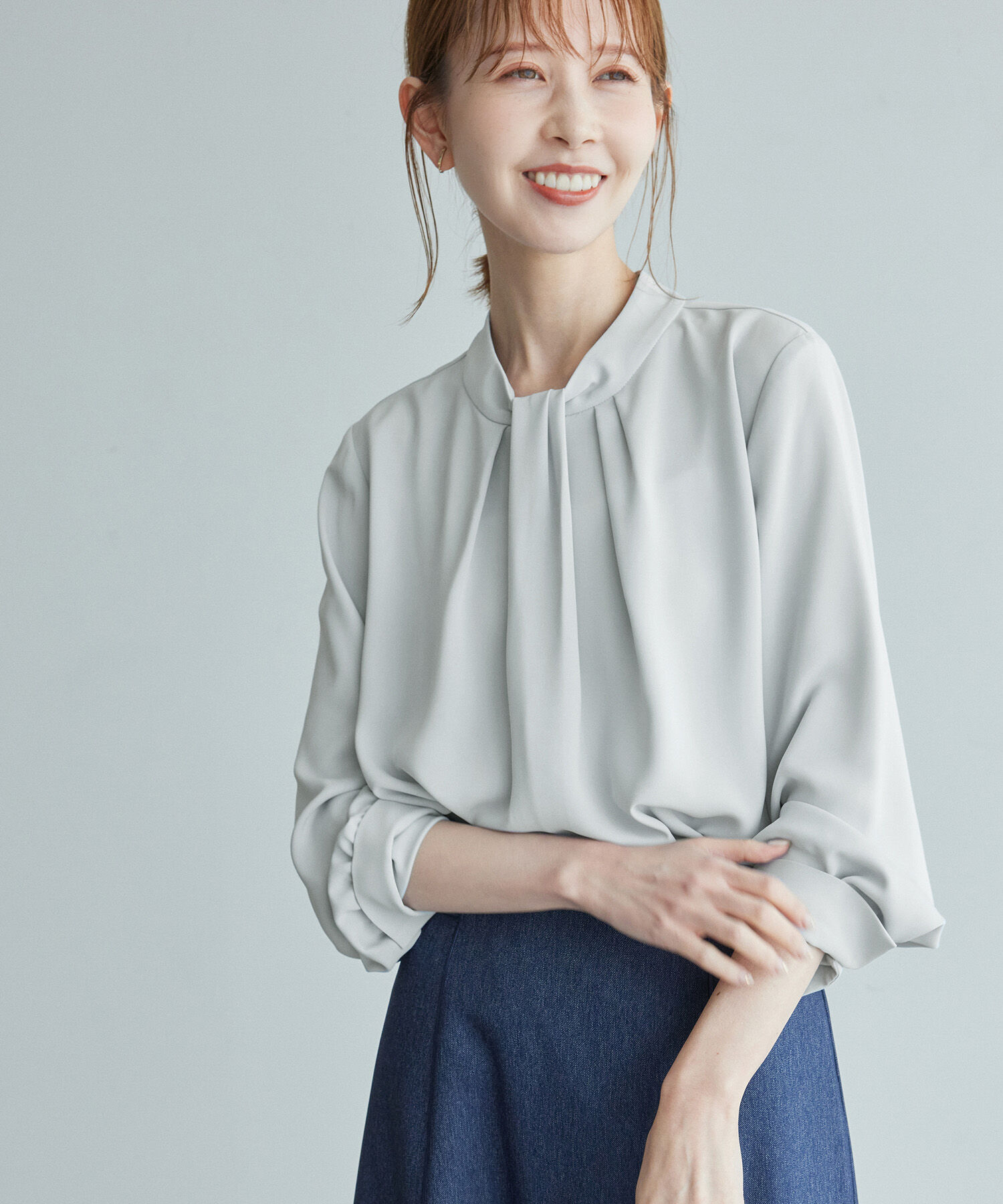 Rope&rsquo;Picnic「【2サイズ展開】リサイクルポリエステルフロントタックブラウス/リンクコーデ」|シャツ・ブラウス|