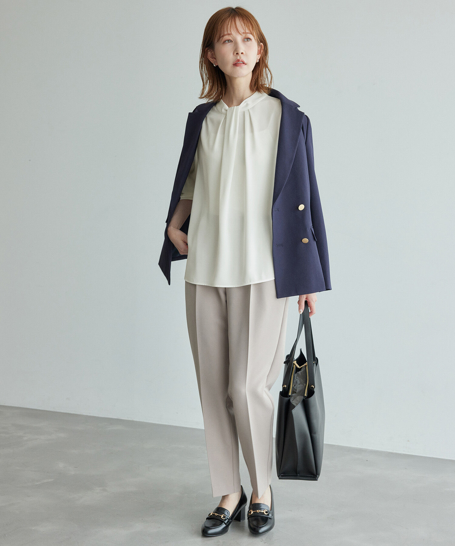 Rope&rsquo;Picnic「【2サイズ展開】リサイクルポリエステルフロントタックブラウス/リンクコーデ」|シャツ・ブラウス|