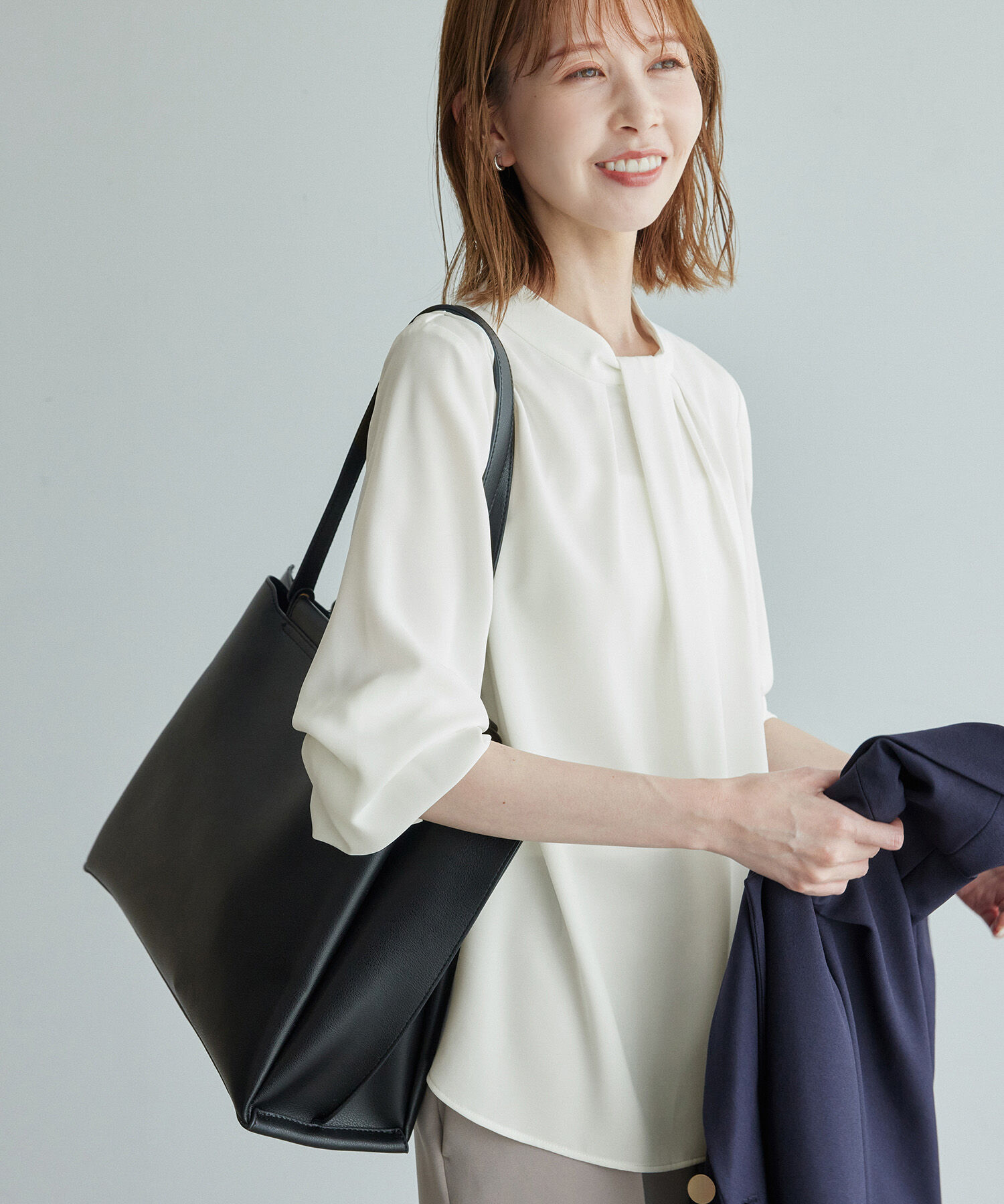 Rope&rsquo;Picnic「【2サイズ展開】リサイクルポリエステルフロントタックブラウス/リンクコーデ」|シャツ・ブラウス|