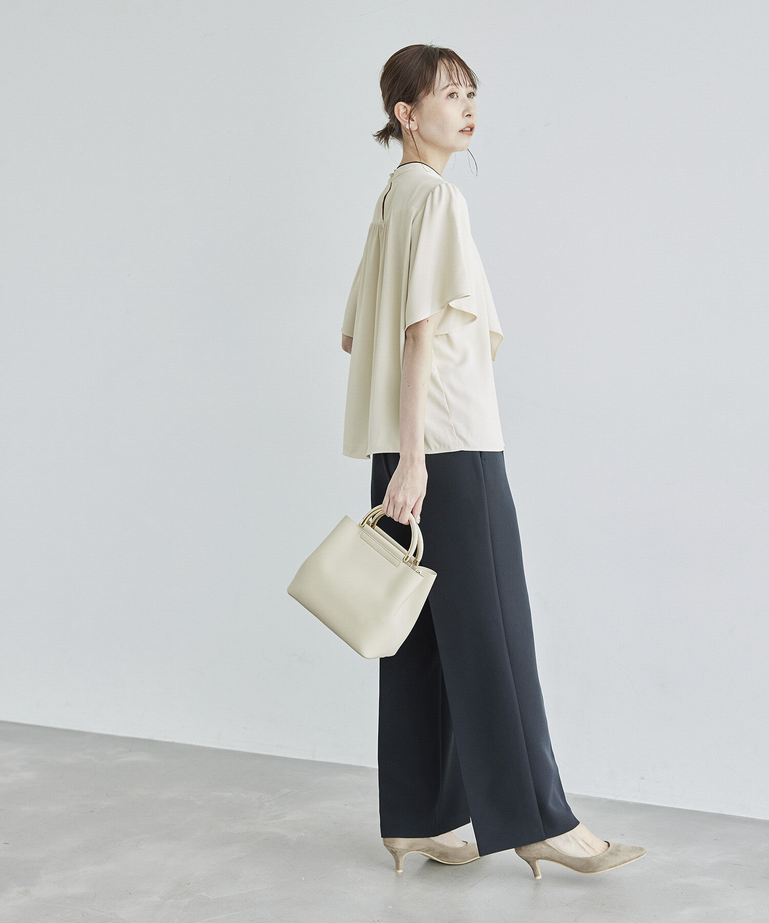 Rope&rsquo;Picnic「2WAY/さらさらボウタイハーフスリーブブラウス」|シャツ・ブラウス|