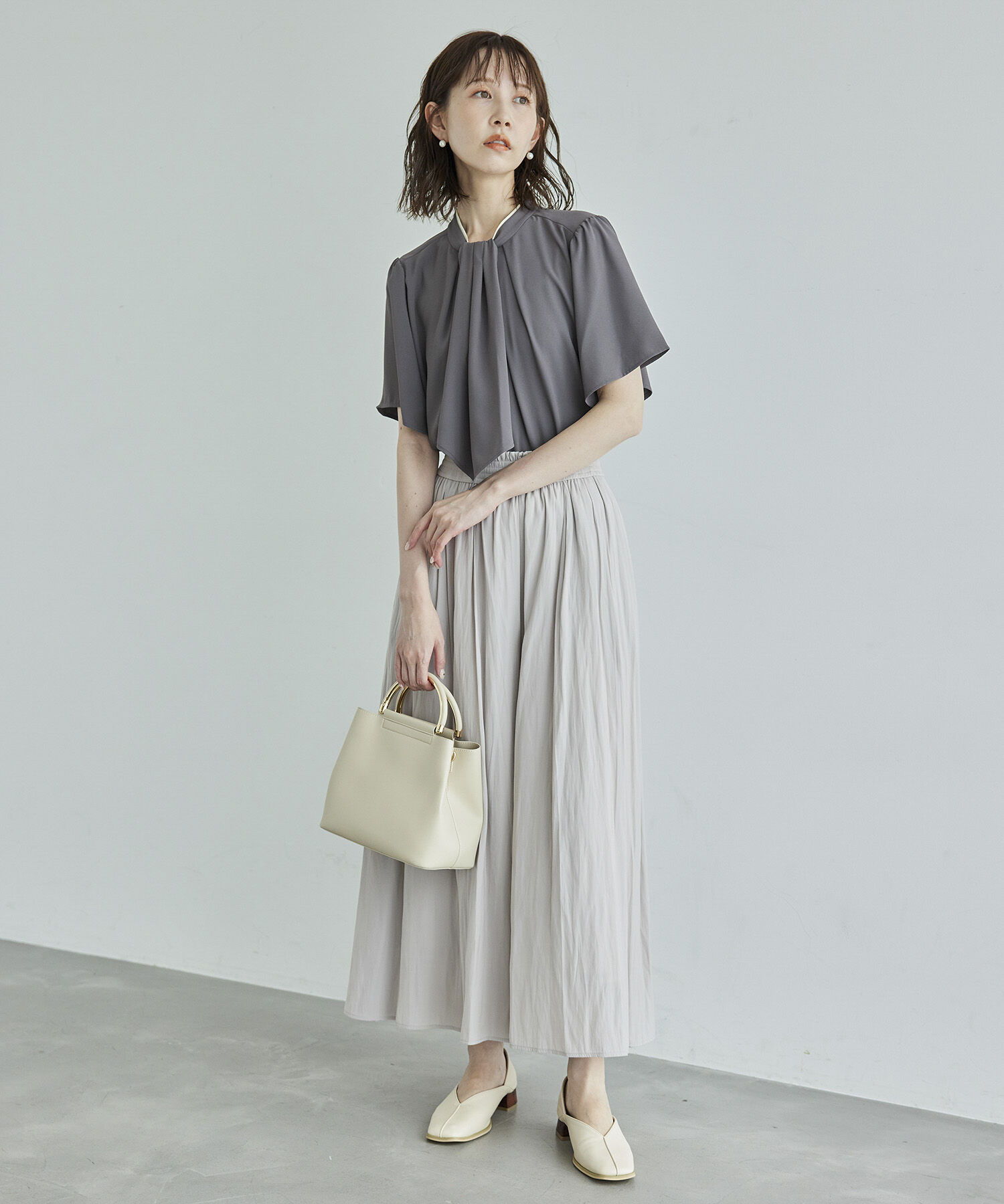 Rope&rsquo;Picnic「2WAY/さらさらボウタイハーフスリーブブラウス」|シャツ・ブラウス|