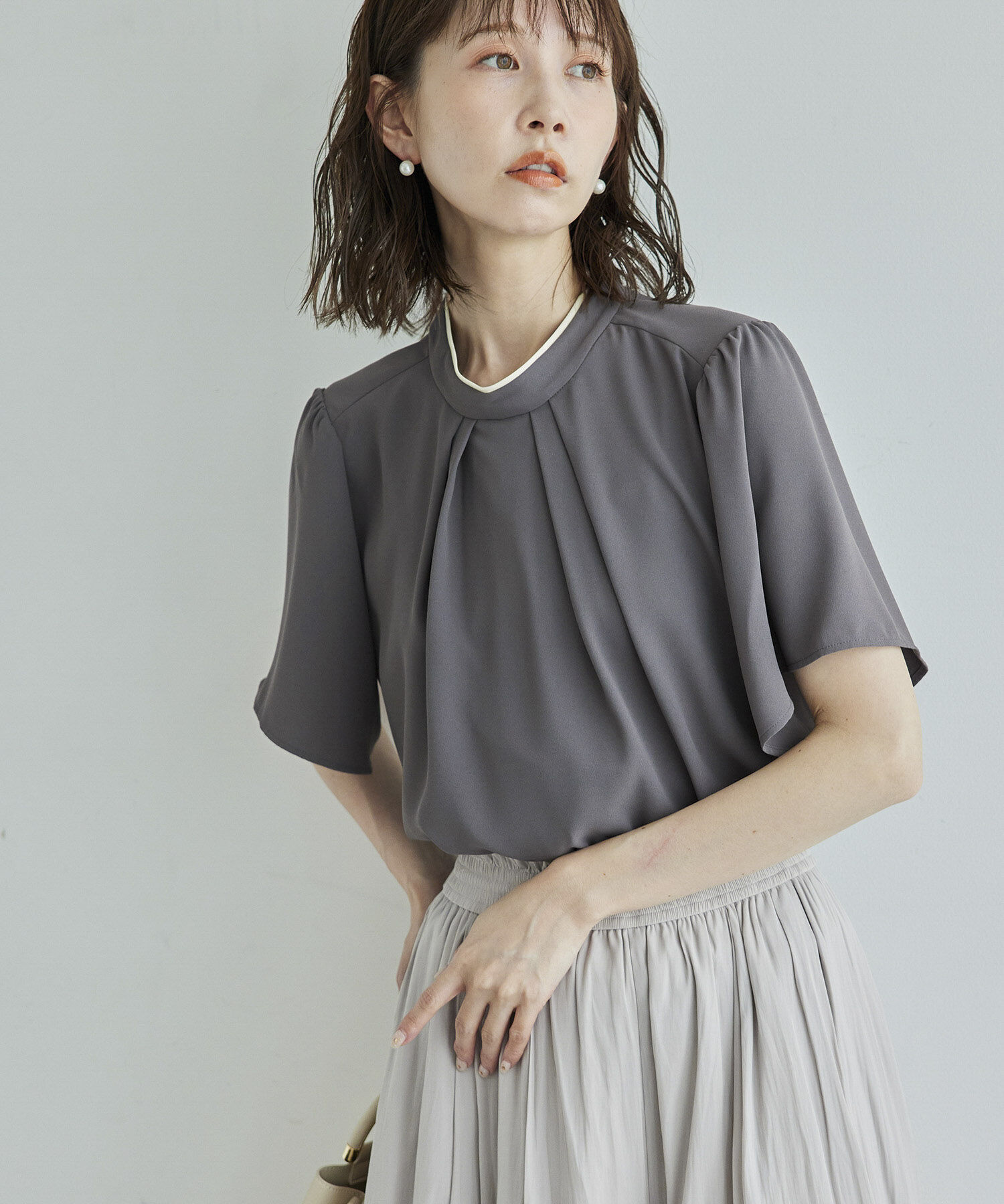 Rope&rsquo;Picnic「2WAY/さらさらボウタイハーフスリーブブラウス」|シャツ・ブラウス|