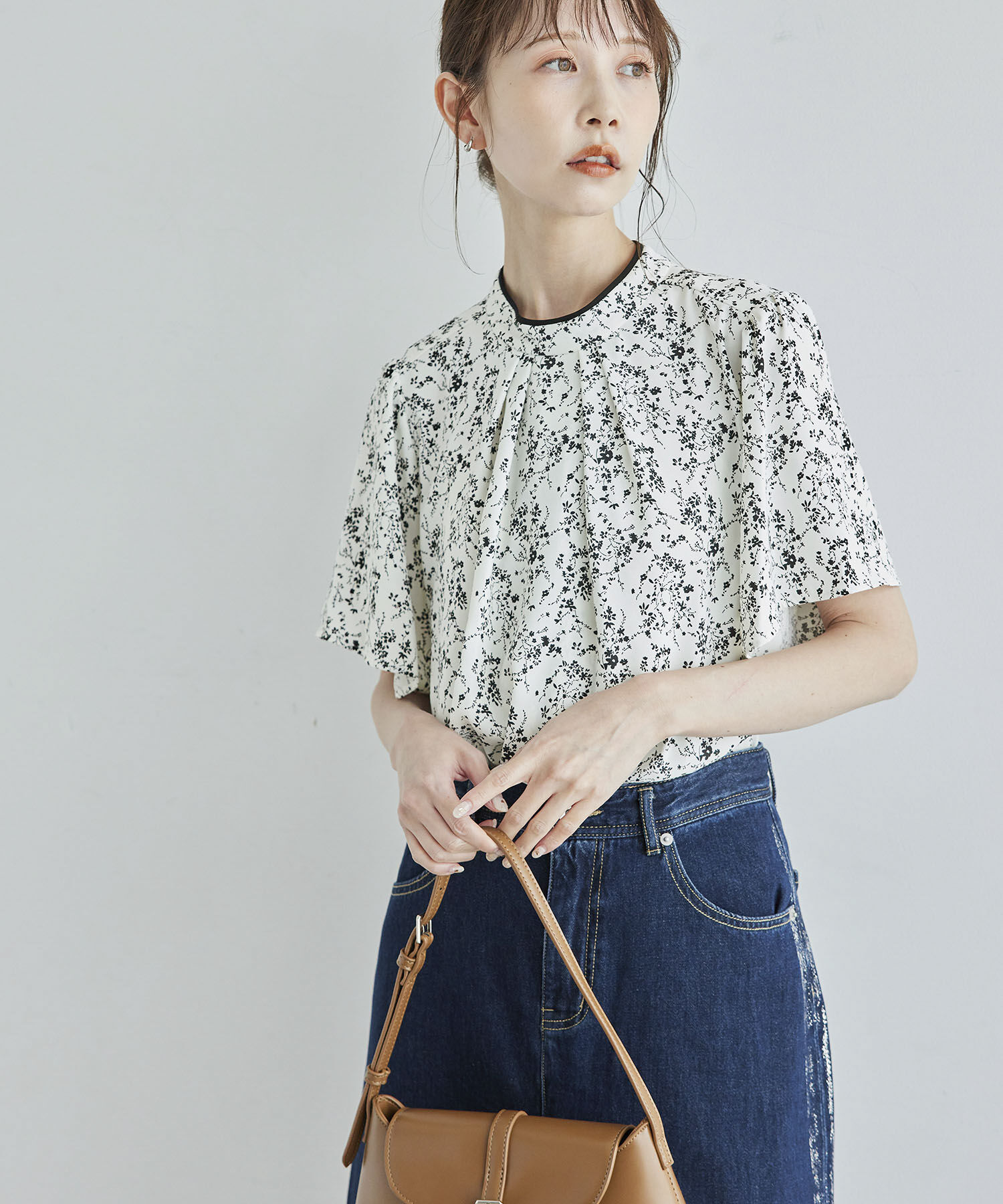 Rope&rsquo;Picnic「2WAY/さらさらボウタイハーフスリーブブラウス」|シャツ・ブラウス|