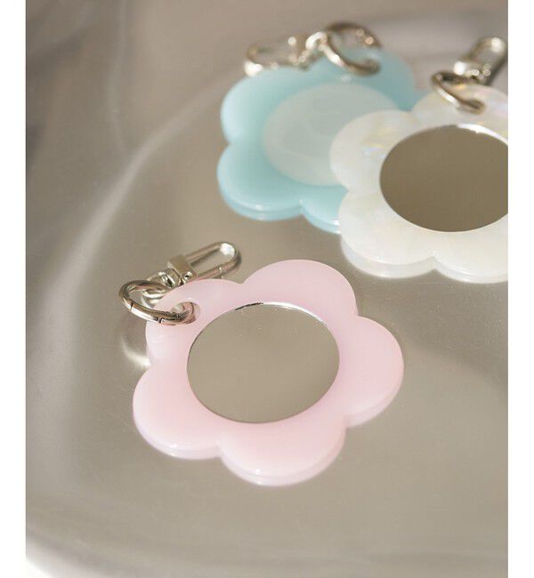 ROPE PICNIC PASSAGE「フラワーミラーキーホルダー」|チャーム・キーホルダー|ピンク(63)