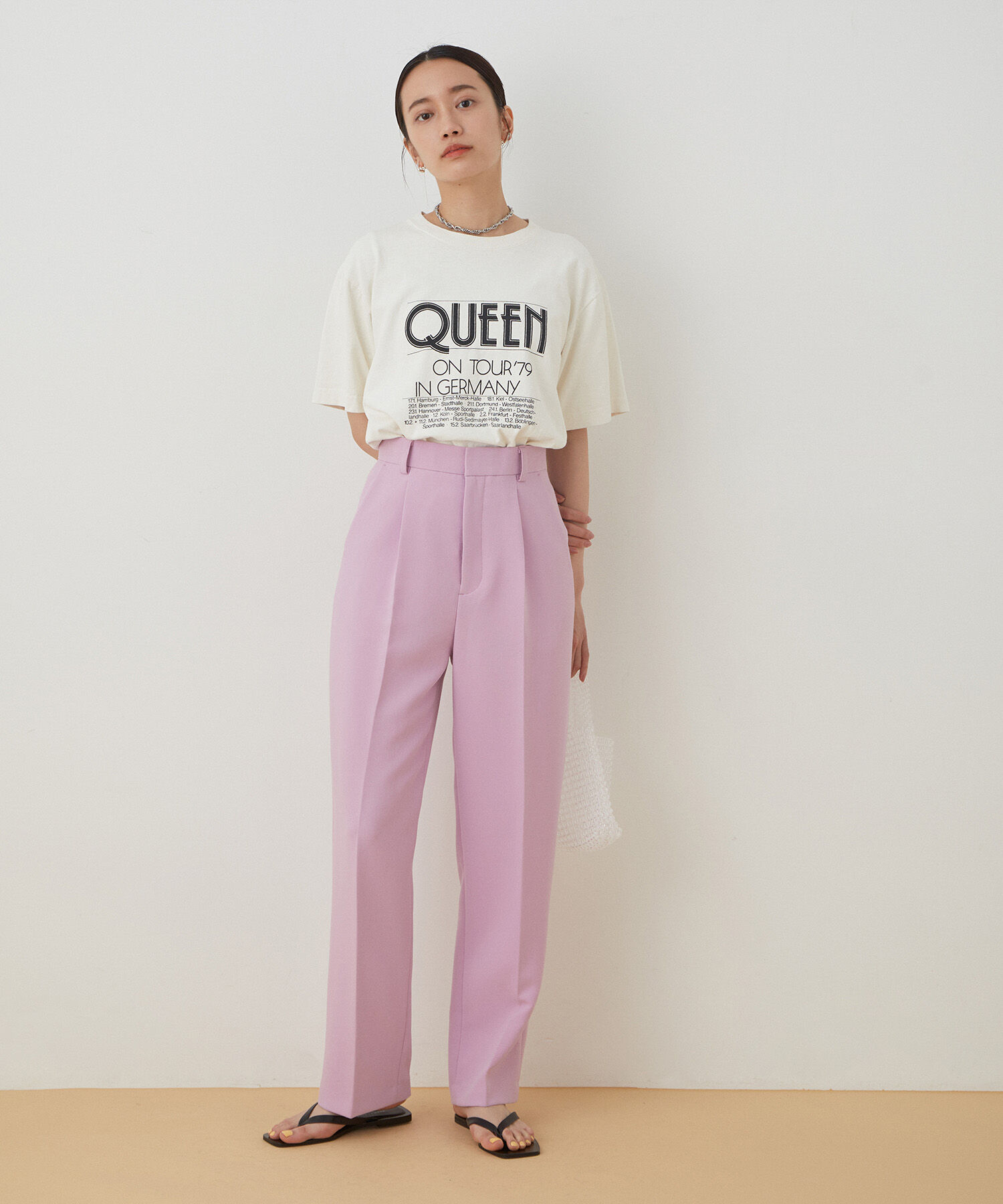 ADAM ET ROPE'「＜洗える＞センタープレスカラーパンツ」|スラックス|