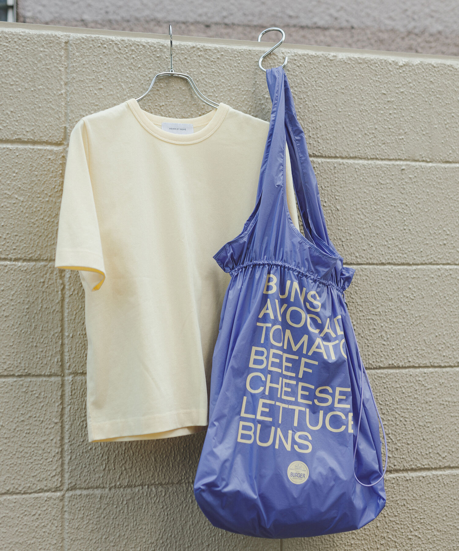 ADAM ET ROPE'「【サステナブル】バッグ&times;Tシャツ」|Tシャツ・カットソー|イエロー(80)