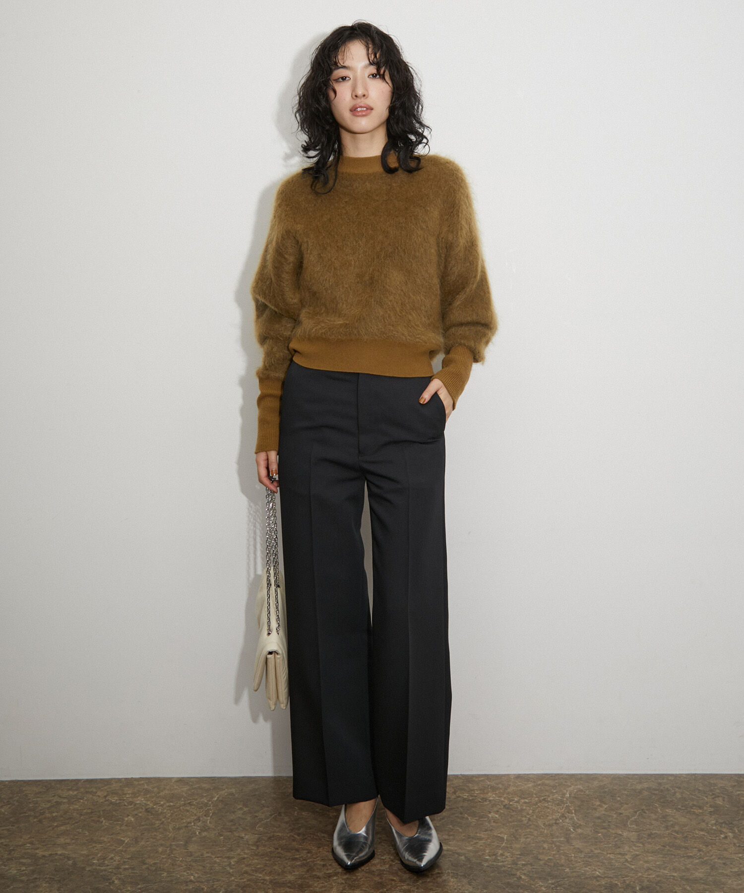 ADAM ET ROPE'「【サステナブル】ワイドスラックス」|スラックス|