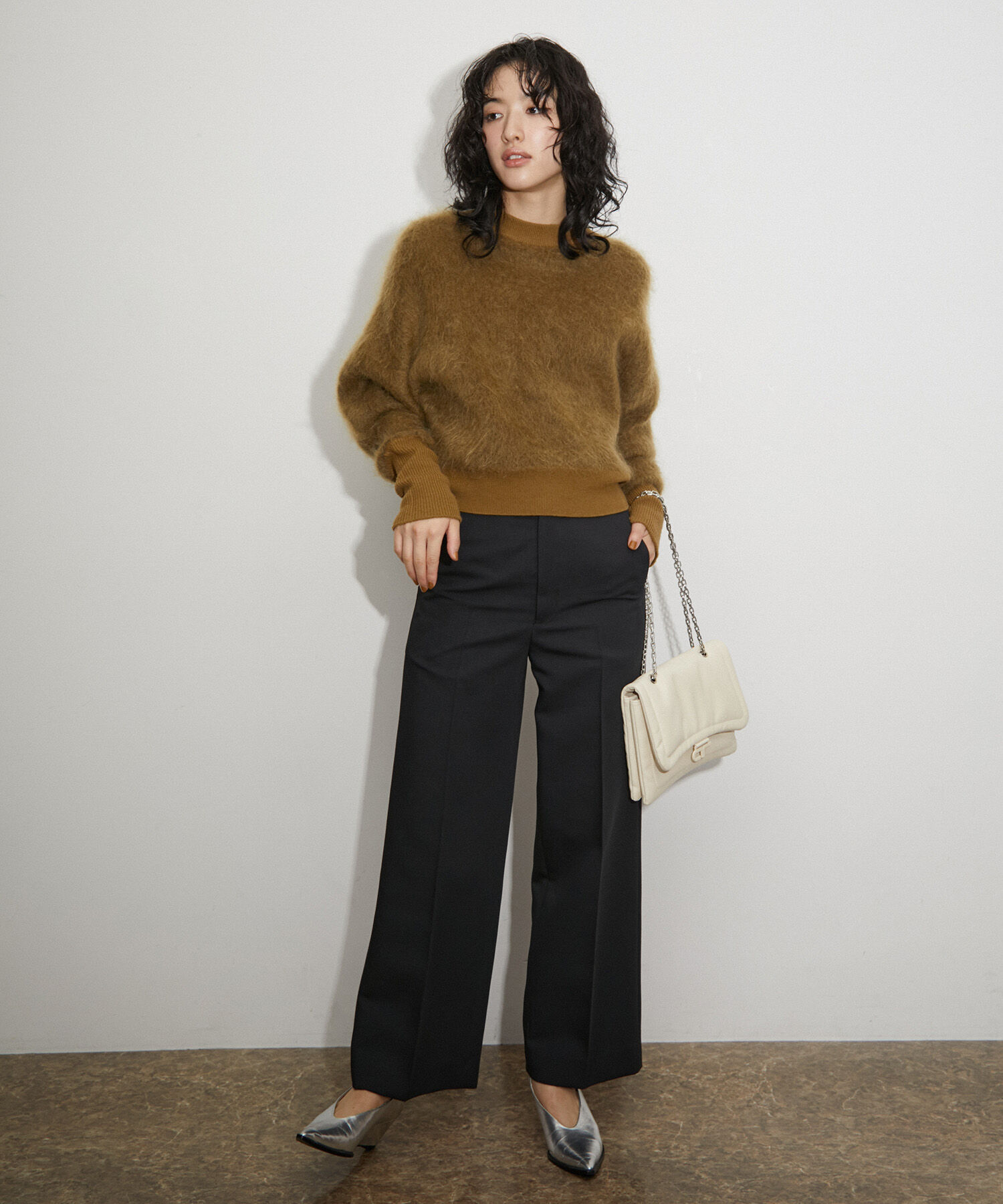 ADAM ET ROPE'「【サステナブル】ワイドスラックス」|スラックス|