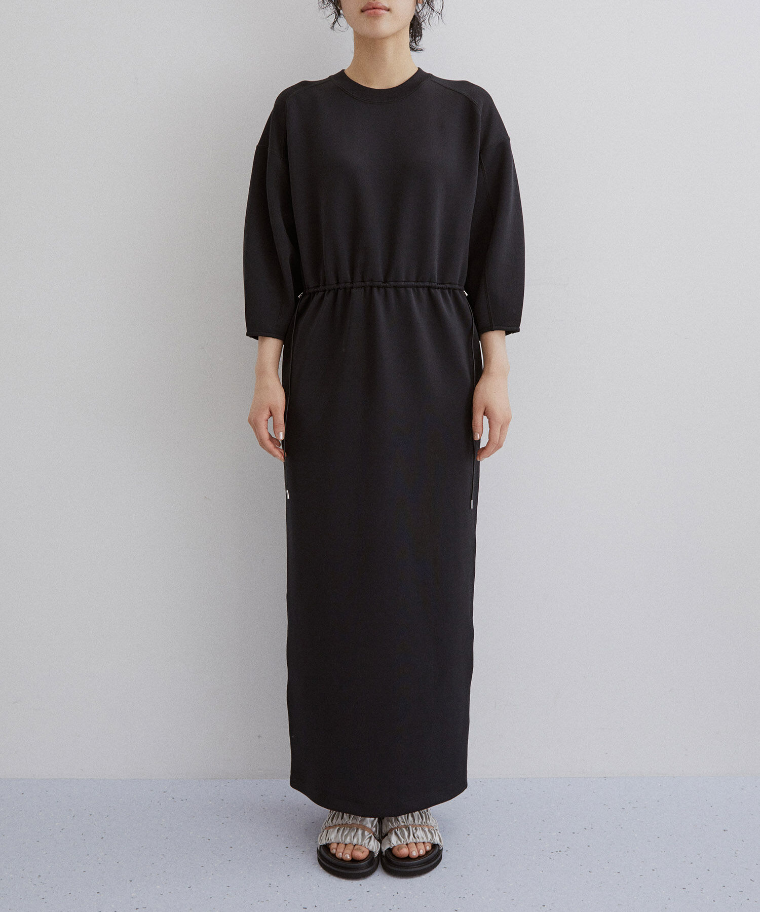 ADAM ET ROPE'「ハーフスリーブドロストワンピース」|ワンピース|