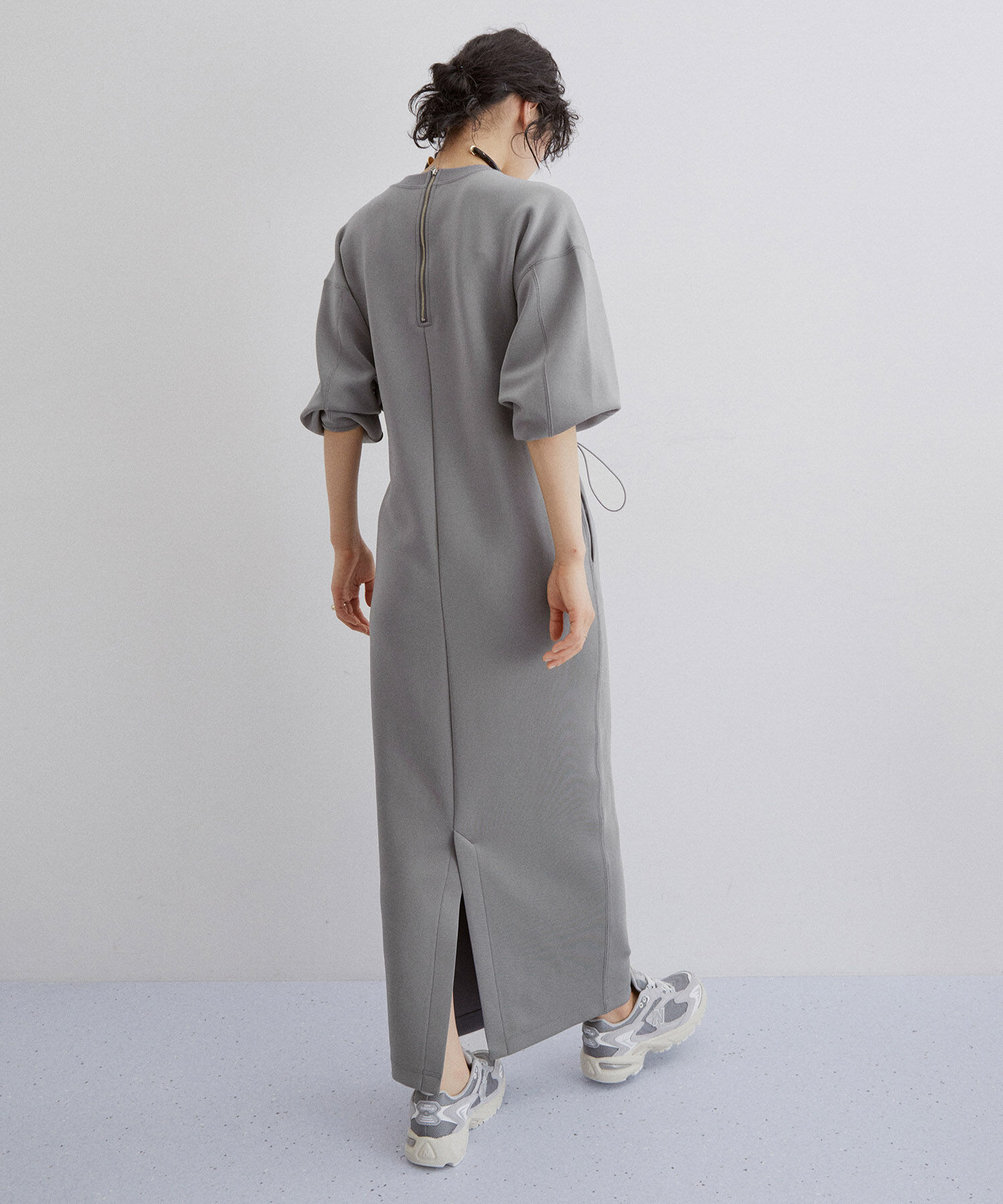 ADAM ET ROPE'「ハーフスリーブドロストワンピース」|ワンピース|