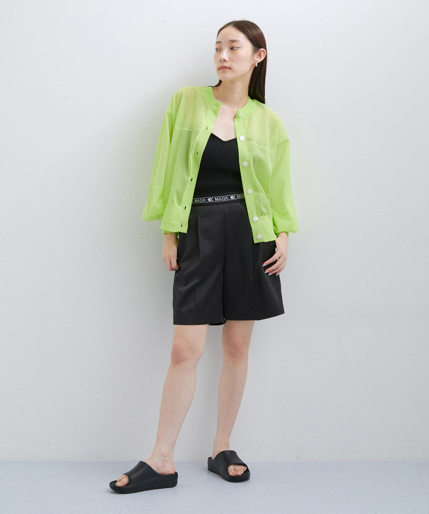 ADAM ET ROPE'「【サステナブル】ウエストロゴサテンショートパンツ」|その他|