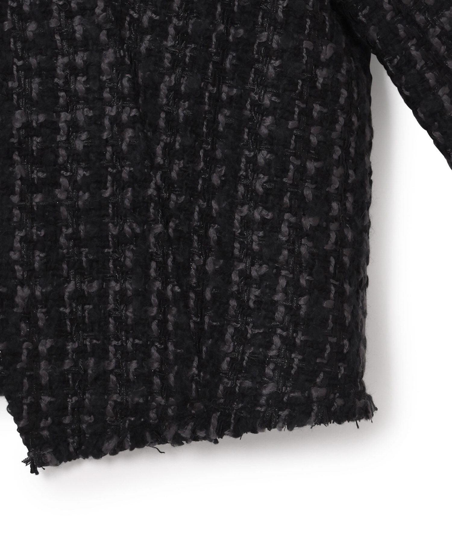 ADAM ET ROPE'「クロップドシングルツイードジャケット」|ノーカラージャケット|