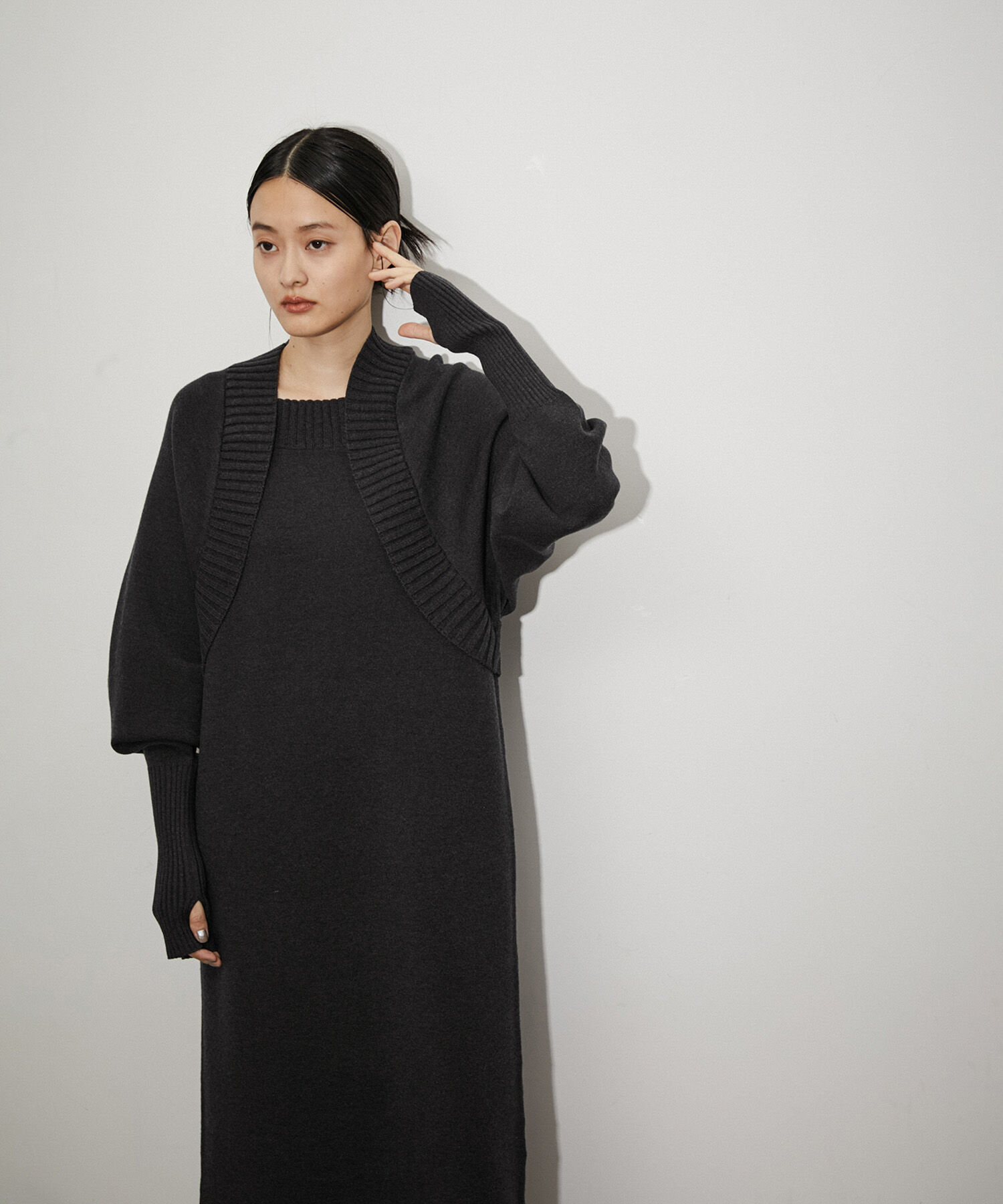 ADAM ET ROPE'「【サステナブル】ボレロドッキングニットワンピース」|ワンピース|スミクロ(05)