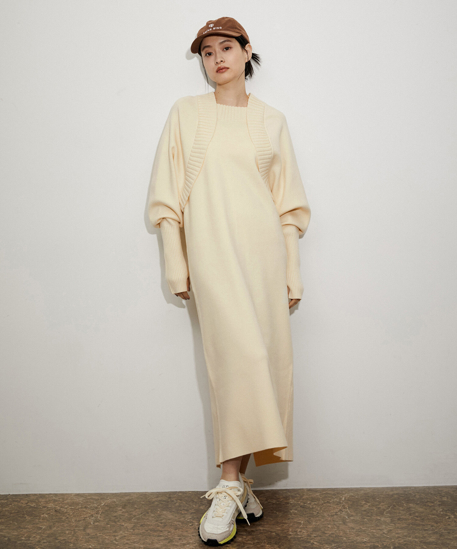 ADAM ET ROPE'「【サステナブル】ボレロドッキングニットワンピース」|ワンピース|オフホワイト(15)