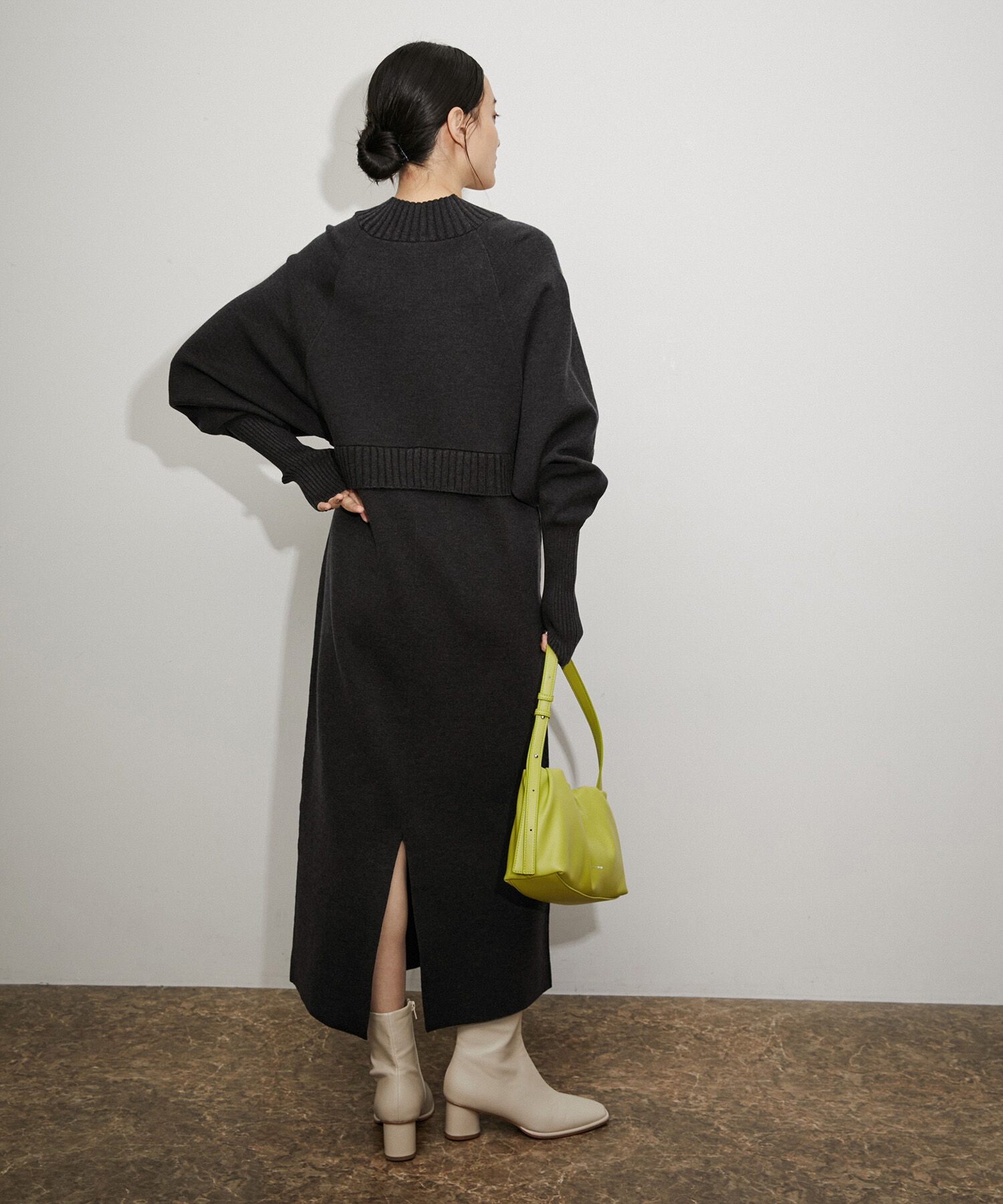 ADAM ET ROPE'「【サステナブル】ボレロドッキングニットワンピース」|ワンピース|