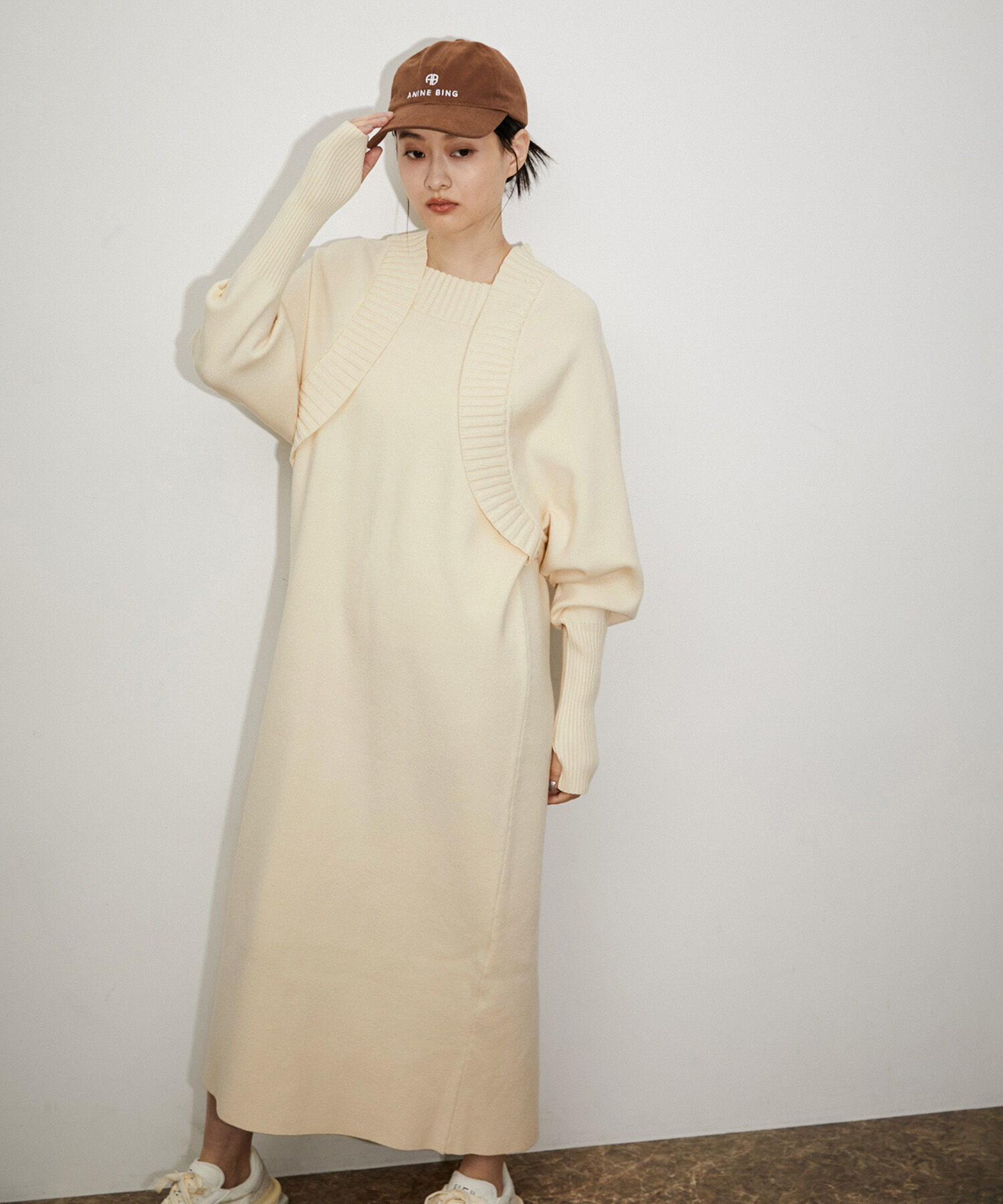 ADAM ET ROPE'「【サステナブル】ボレロドッキングニットワンピース」|ワンピース|