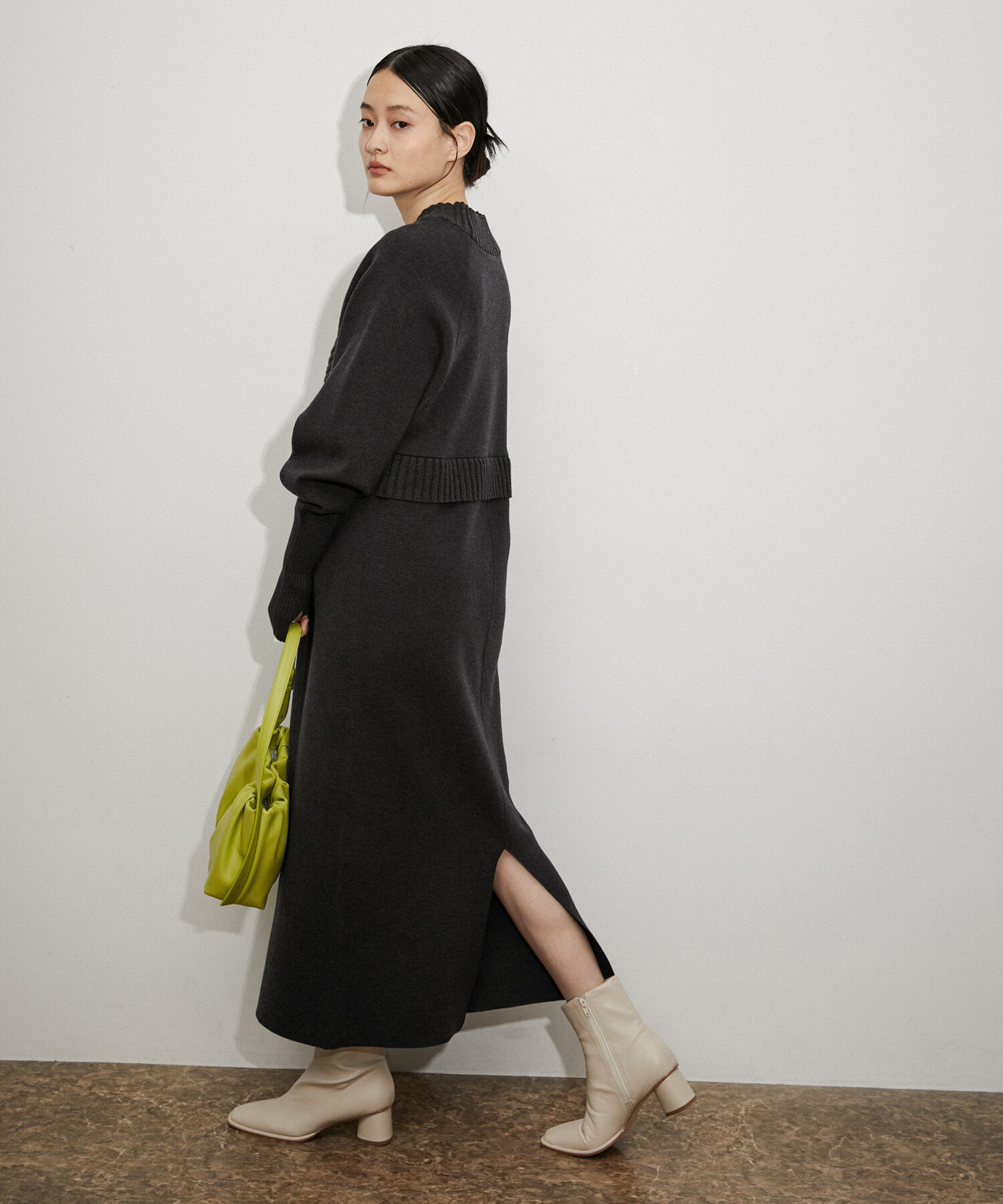 ADAM ET ROPE'「【サステナブル】ボレロドッキングニットワンピース」|ワンピース|