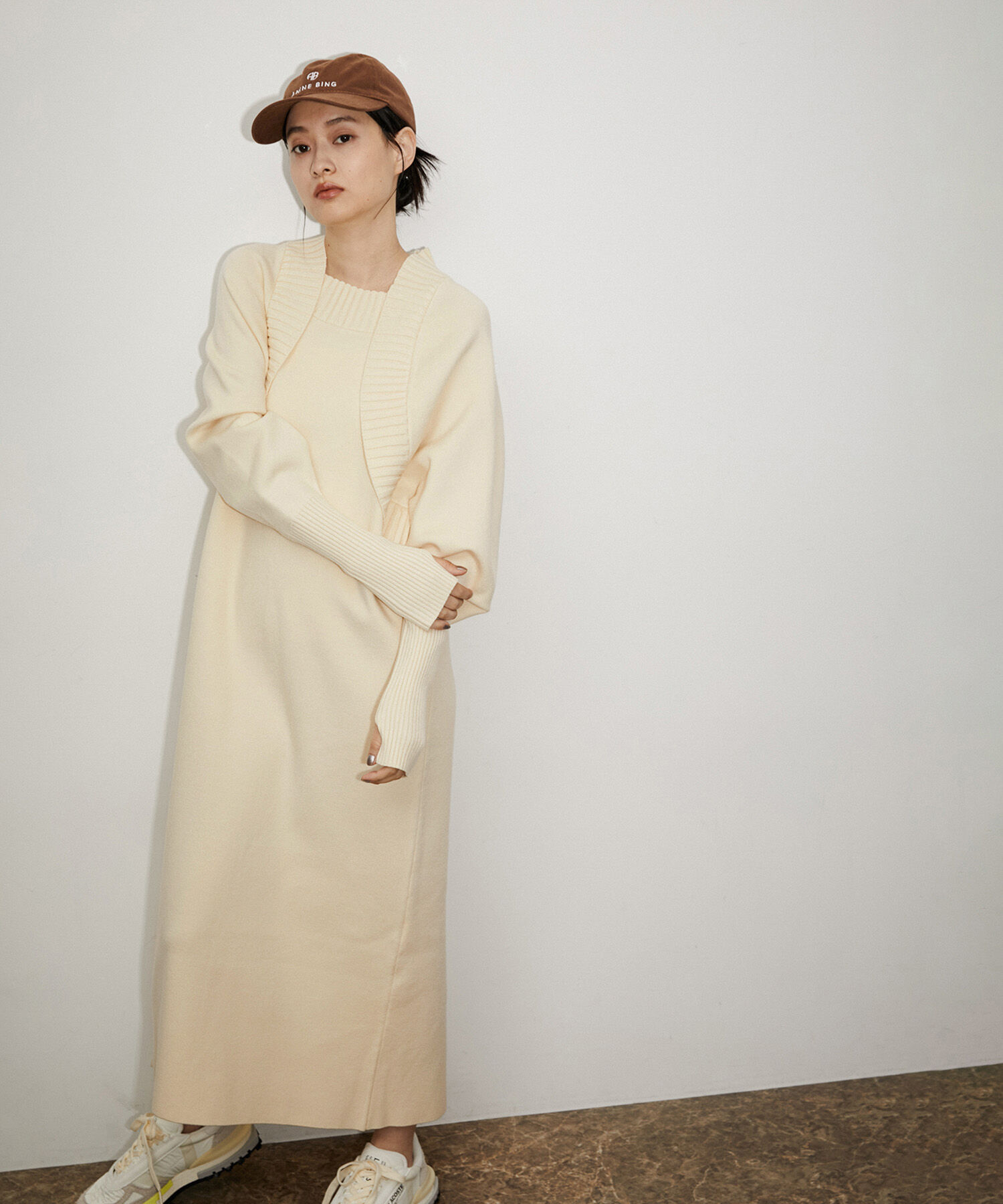 ADAM ET ROPE'「【サステナブル】ボレロドッキングニットワンピース」|ワンピース|