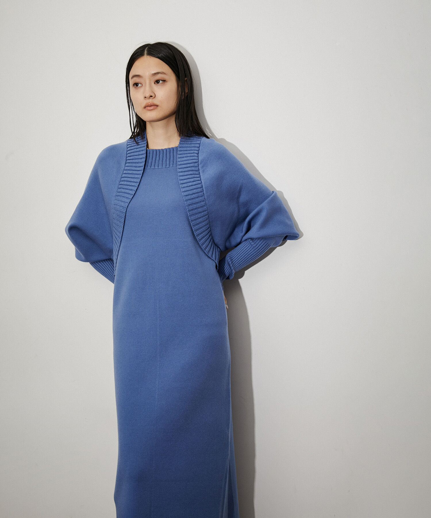 ADAM ET ROPE'「【サステナブル】ボレロドッキングニットワンピース」|ワンピース|