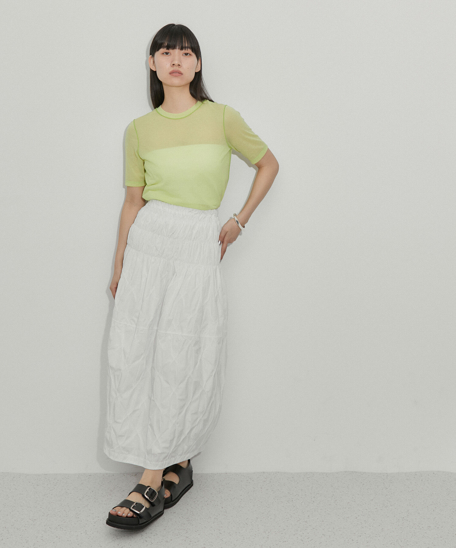 ADAM ET ROPE'「スモッキングジャガードタフタスカート」|スカート|