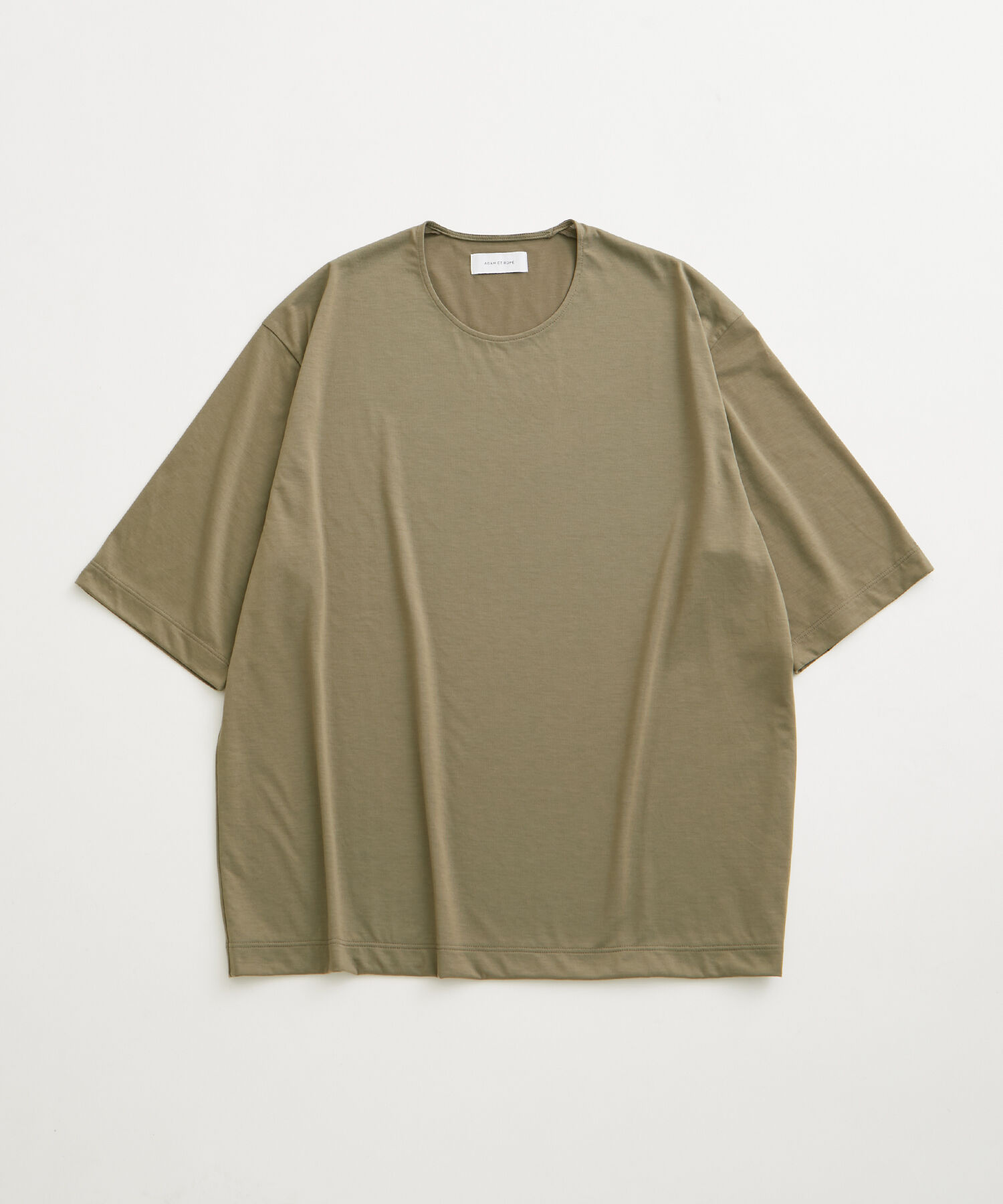 ADAM ET ROPE'「【REPREVE(R)/リプリーブ】ミニマル ネック スタンダード Tシャツ / 吸水速乾」|Tシャツ・カットソー|カーキ系(38)