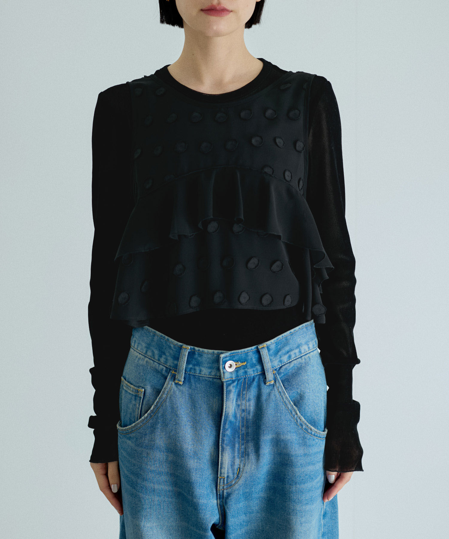 ADAM ET ROPE'「【サステナブル】シアードットプルオーバー」|ベスト・ジレ|