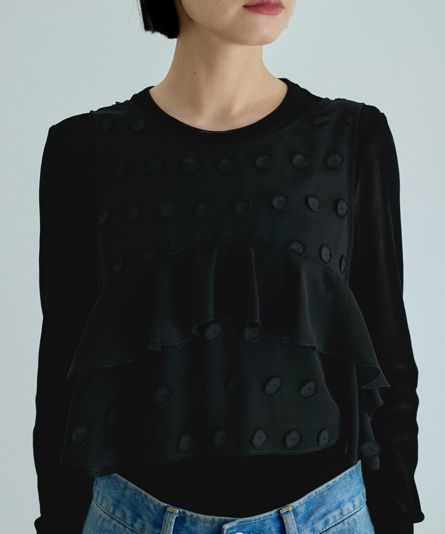 ADAM ET ROPE'「【サステナブル】シアードットプルオーバー」|ベスト・ジレ|