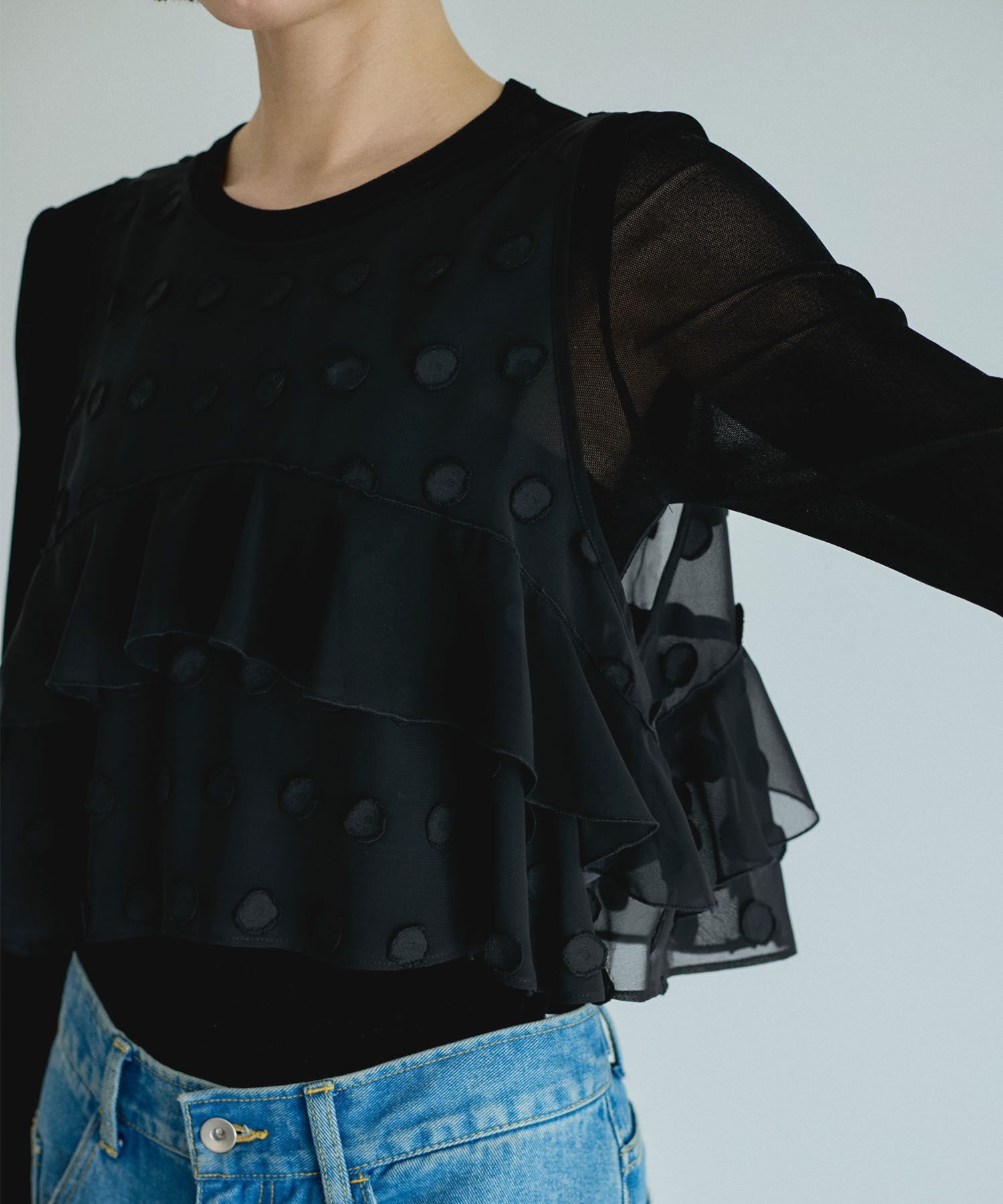 ADAM ET ROPE'「【サステナブル】シアードットプルオーバー」|ベスト・ジレ|