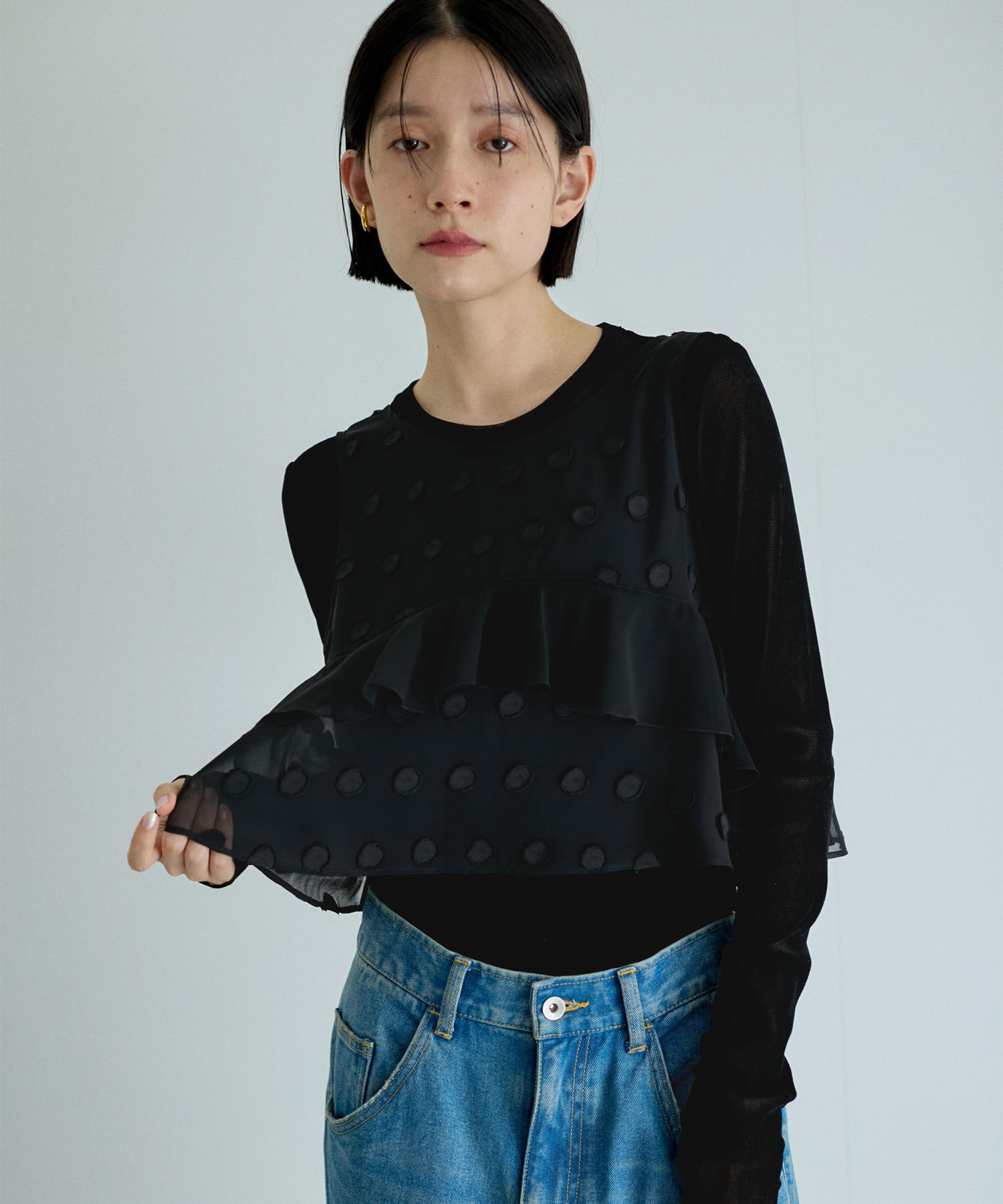 ADAM ET ROPE'「【サステナブル】シアードットプルオーバー」|ベスト・ジレ|