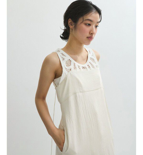 ADAM ET ROPE'「【サステナブル】ミニフリルキャミワンピース」|ワンピース|