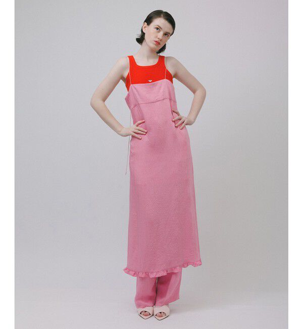 ADAM ET ROPE'「【サステナブル】ミニフリルキャミワンピース」|ワンピース|ピンク(63)