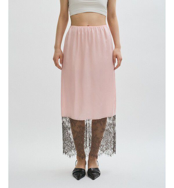 ADAM ET ROPE'「【EMOELLE】キュプラレースイージースカート」|スカート|