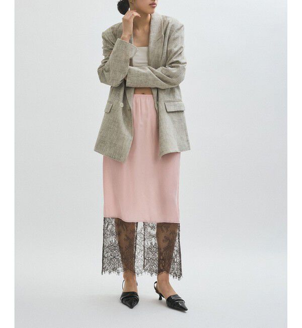 ADAM ET ROPE'「【EMOELLE】キュプラレースイージースカート」|スカート|