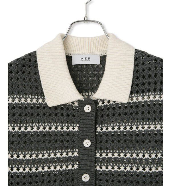 ADAM ET ROPE'「【WEB限定】クロシェニットポロ」|ニット・セーター|