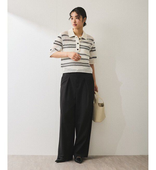 ADAM ET ROPE'「【WEB限定】クロシェニットポロ」|ニット・セーター|