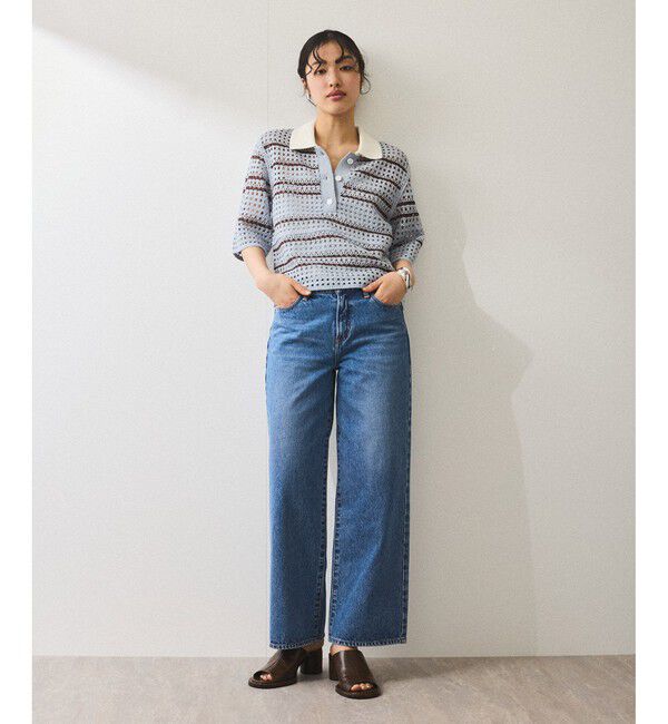 ADAM ET ROPE'「【WEB限定】クロシェニットポロ」|ニット・セーター|