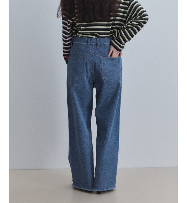 ADAM ET ROPE'「【WEB限定】イレギュラーヘムワイドストレートパンツ」|チノ|