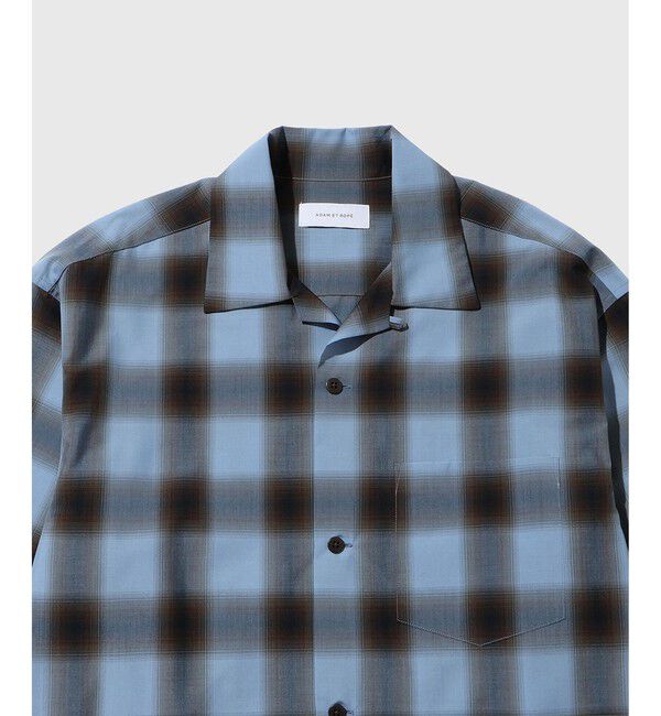 ADAM ET ROPE'「オンブレチェック オープンカラーシャツ」|シャツ・ブラウス|