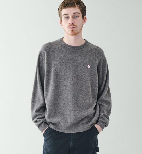 DANTON「DANTON | ラムウール クルーネックニットプルオーバー MEN」|ニット・セーター|GREIGE