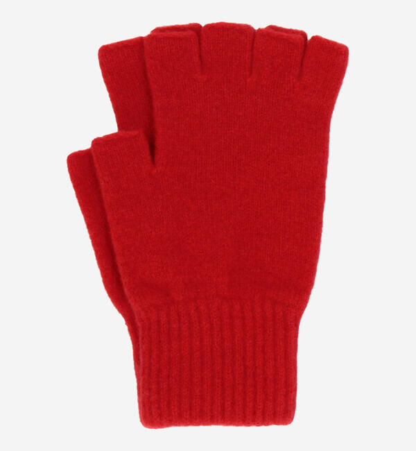  「MACKIE | ラムズウール フィンガーレスグローブ UNISEX」|手袋|RED