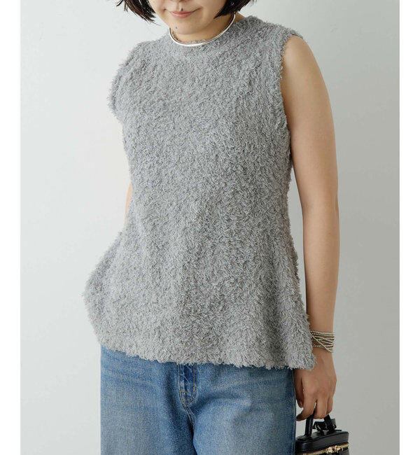  「ロングパイルノースリーブプルオーバー」|Tシャツ・カットソー|グレー