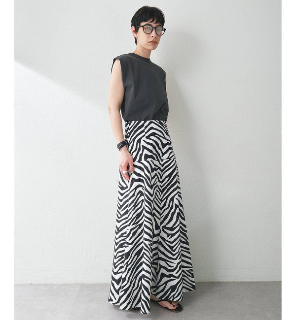  「ゼブラ柄フレアスカート」|スカート|