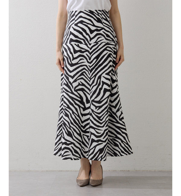  「ゼブラ柄フレアスカート」|スカート|